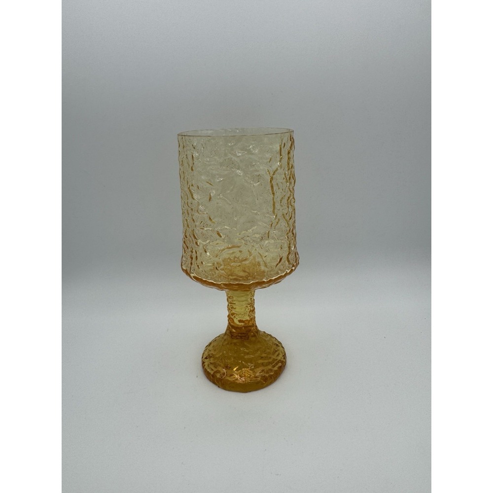 LENOX‎ Hand Blown Crystal Yellow/Gold Single Water Goblet 7" Made In USA